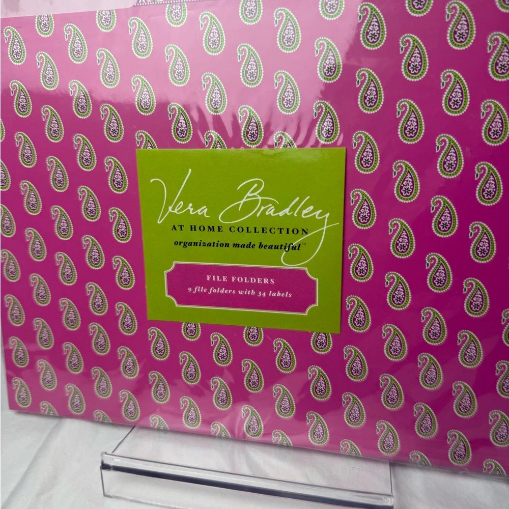 NWT Vera Bradley Bermuda Pink File Folders Retired Pattern LAST ONE!